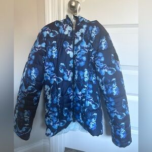 Madden Girl Blue Floral Puffer Jacket